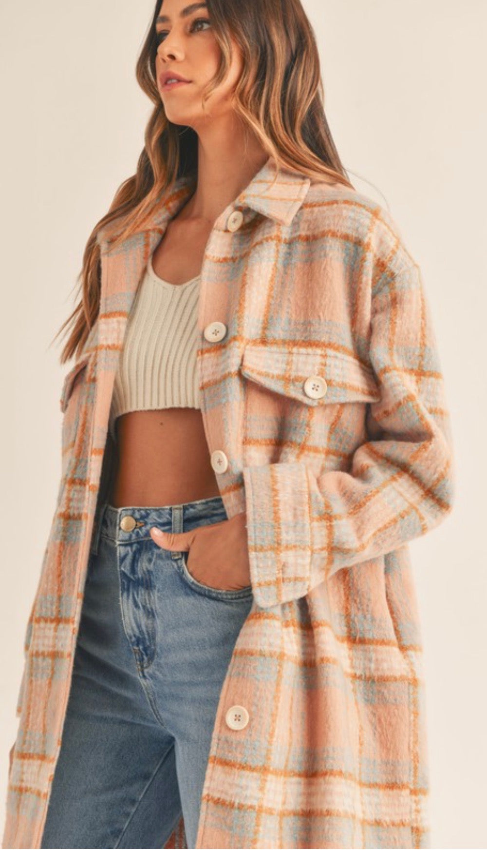 Elan Plaid Crop Jacket